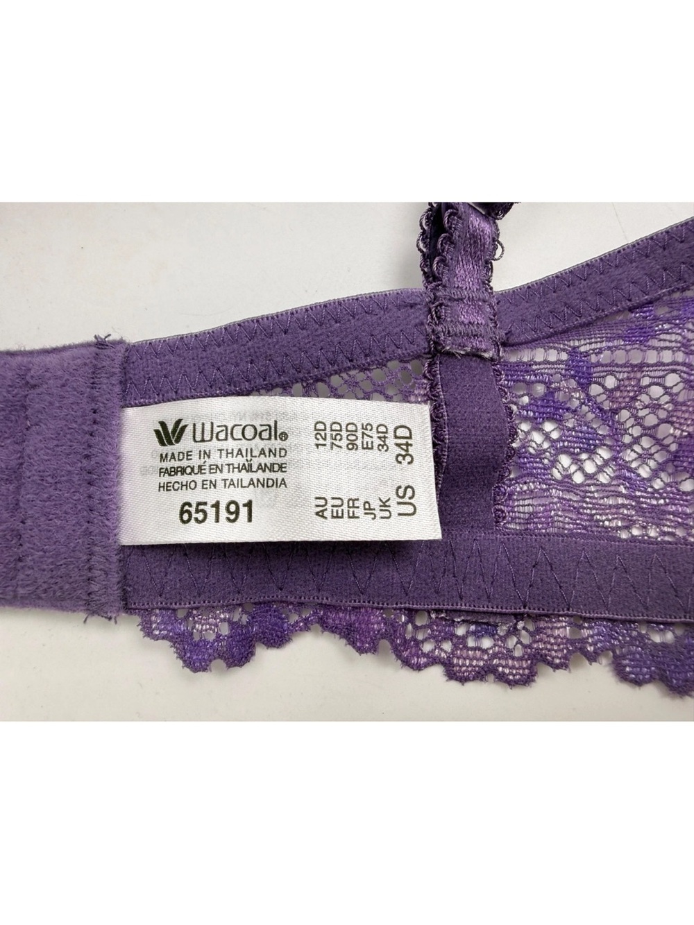 Wacoal Embrace Lace Underwire bra 34D Grape Compote - Picture 5 of 7